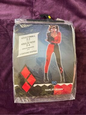 Harley Quinn Womens Jumpsuit Costume - Red & Black